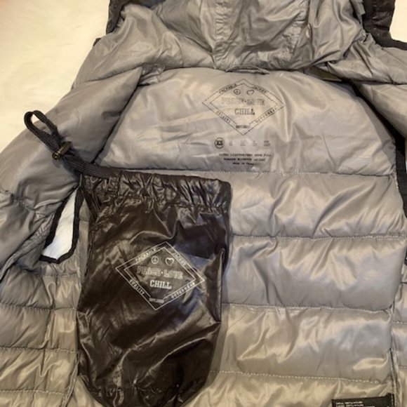 Peace Love Chill Packable Down Puffer Vest with Hood - Picture 12 of 12